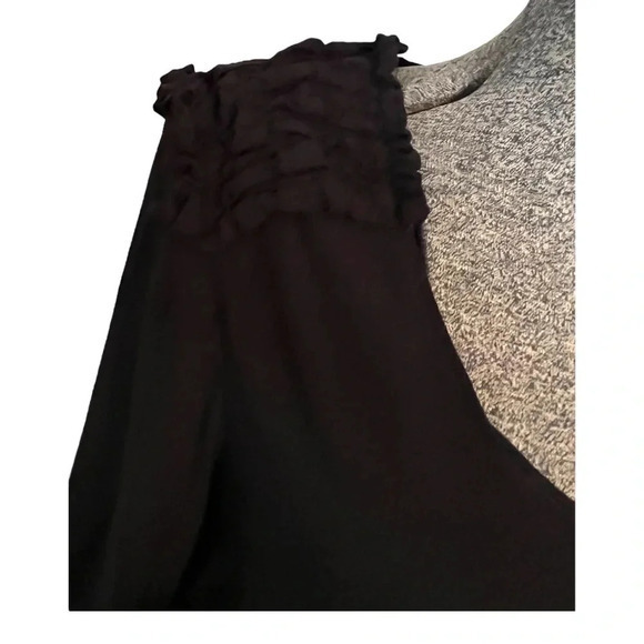 SFERA PERFECT BLACK DRESS MIDI LONG SLEEVE‎ RUFFLE SHOULDER DETAIL SIZE SMALL - Picture 3 of 7
